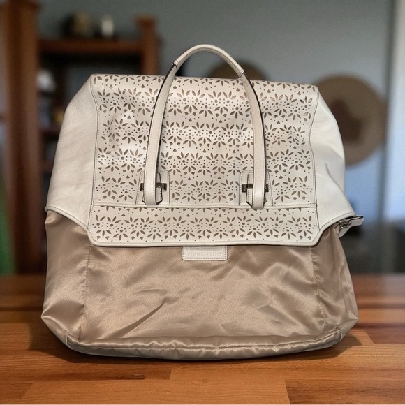 Coach RARE Madison Laser Cut White Leather Satchel Handbag Purse Shoulder Bag - Picture 13 of 14